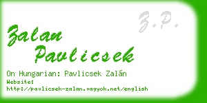 zalan pavlicsek business card
